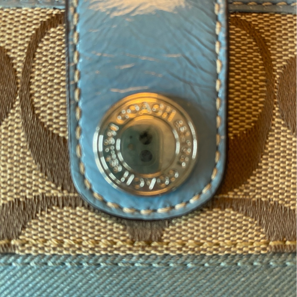 Coach Signature C Brown & Blue Canvas Bag AND Wallet - Picture 9 of 16